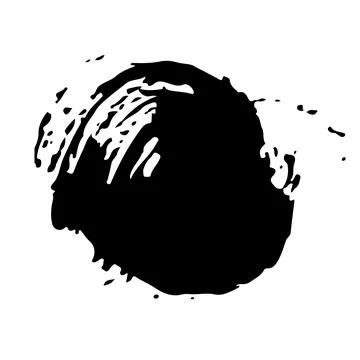 Circle Vector Abstract Round Grunge Brush Hand Drawn Texture in Black Color Stock Illustration