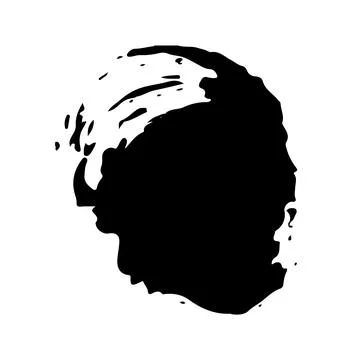 Circle Vector Abstract Round Grunge Brush Hand Drawn Texture in Black Color Stock Illustration