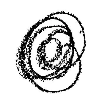 Circle Vector Abstract Round Grunge Brush Hand Drawn Texture in Black Color Stock Illustration