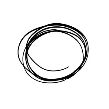 Circle Vector Abstract Round Grunge Brush Hand Drawn Texture in Black Color Stock Illustration