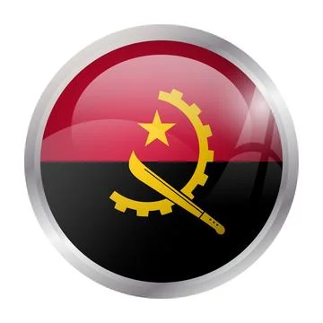 Circle vector flag of Angola Stock Illustration