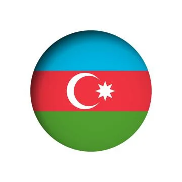 Circle vector flag of Azerbaijan Illustrazione stock