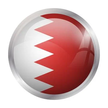 Circle vector flag of Bahrain Stock Illustration