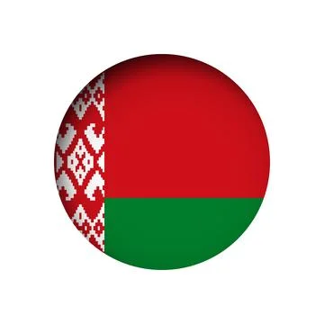 Circle vector flag of Belarus Illustrazione stock