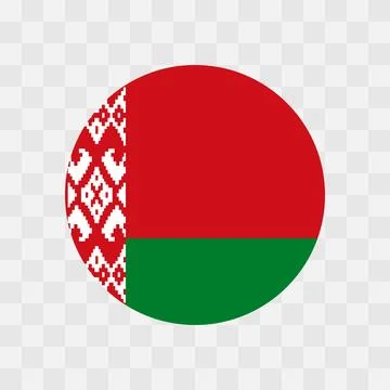 Circle vector flag of Belarus Illustrazione stock