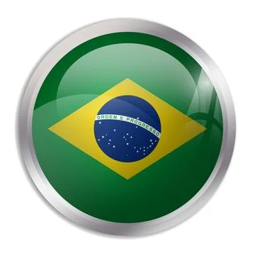 Circle vector flag of Brazil Illustrazione stock