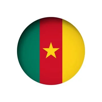 Circle vector flag of Cameroon Illustrazione stock