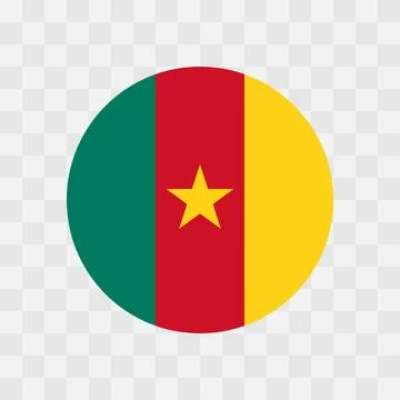 Circle vector flag of Cameroon Illustrazione stock