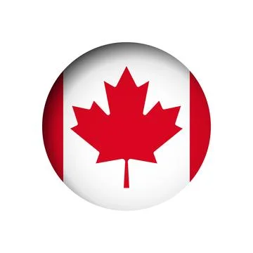 Circle vector flag of Canada Stock Illustration