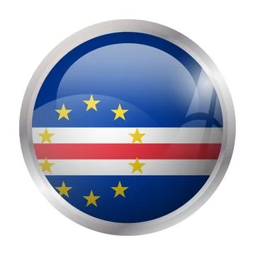 Circle vector flag of Cape Verde Stock Illustration
