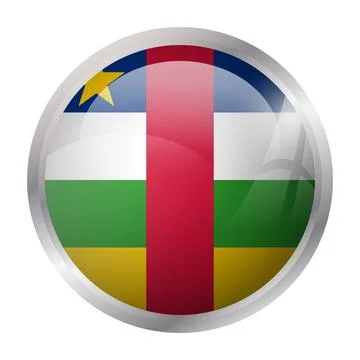 Circle vector flag of Central African Republic Stock Illustration