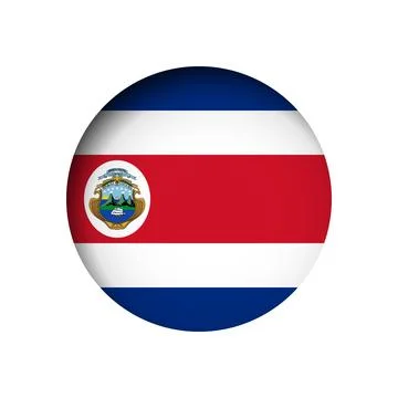 Circle vector flag of Costa Rica Stock Illustration