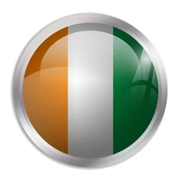 Circle vector flag of Cote d Ivoire Stock Illustration