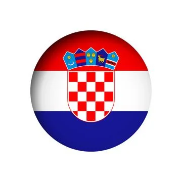 Circle vector flag of Croatia Stock Illustration