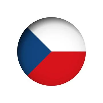 Circle vector flag of Czech Republic Stock Illustration