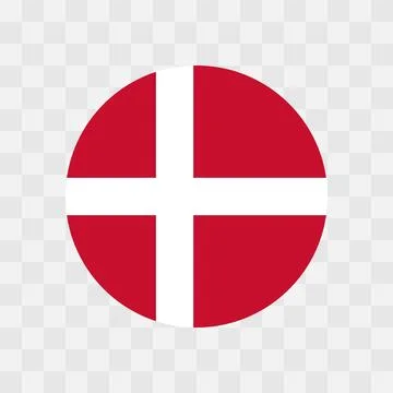 Circle vector flag of Denmark Stock Illustration