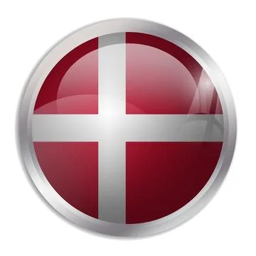 Circle vector flag of Denmark Stock Illustration