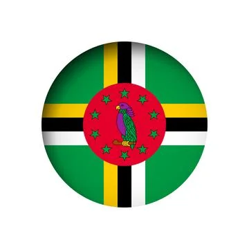 Circle vector flag of Dominica Illustrazione stock