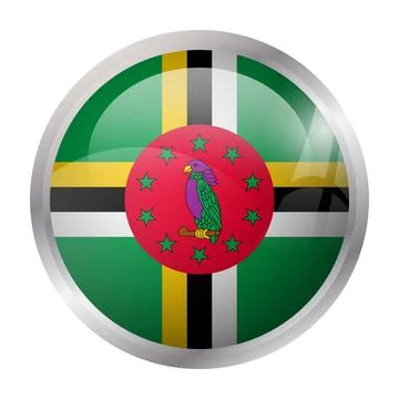 Circle vector flag of Dominica Illustrazione stock