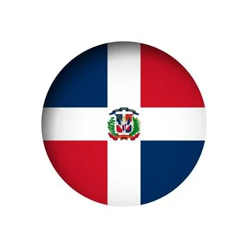 Circle vector flag of Dominican Republic Stock Illustration