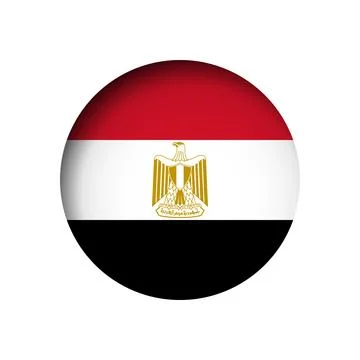 Circle vector flag of Egypt Illustrazione stock