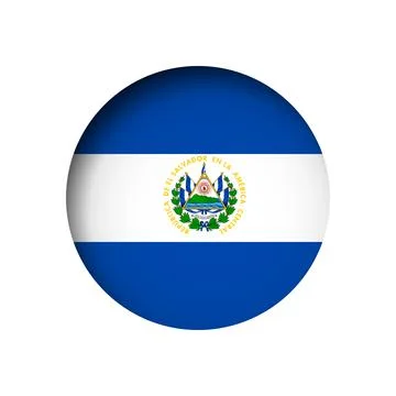 Circle vector flag of El Salvador Illustrazione stock