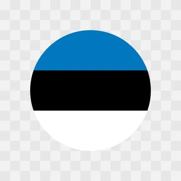 Circle vector flag of Estonia Stock Illustration