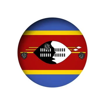 Circle vector flag of Eswatini - former Swaziland Illustrazione stock