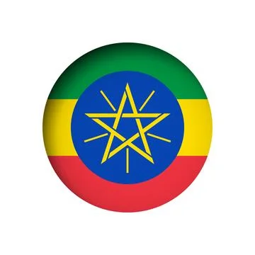 Circle vector flag of Ethiopia Stock Illustration