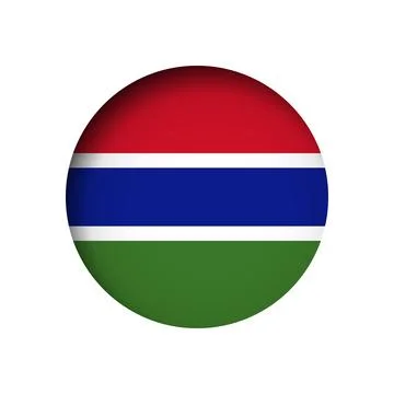 Circle vector flag of Gambia Illustrazione stock