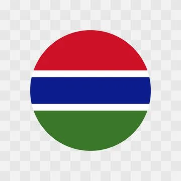Circle vector flag of Gambia Illustrazione stock