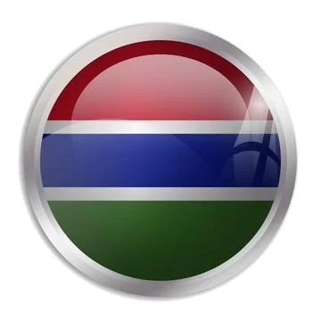 Circle vector flag of Gambia Stock Illustration