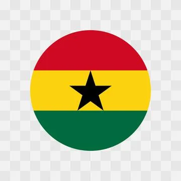 Circle vector flag of Ghana Illustrazione stock