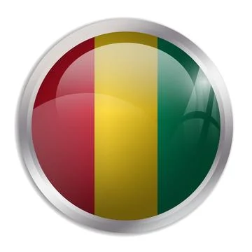 Circle vector flag of Guinea Stock Illustration