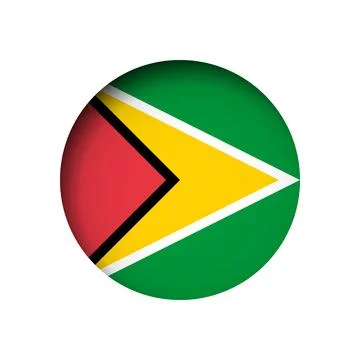 Circle vector flag of Guyana Stock Illustration