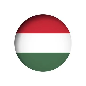 Circle vector flag of Hungary Stock Illustration