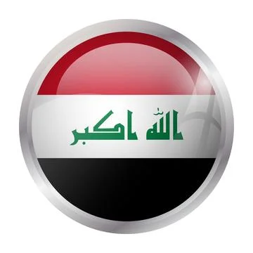 Circle vector flag of Iraq Illustrazione stock