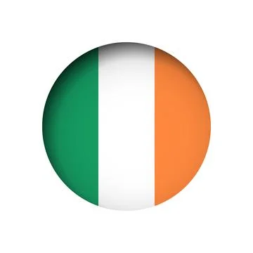 Circle vector flag of Ireland Stock Illustration