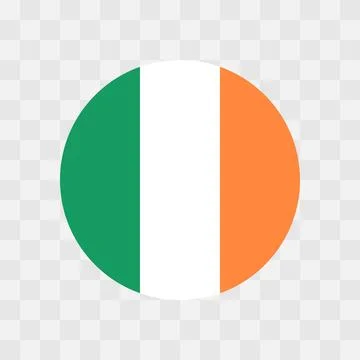Circle vector flag of Ireland Illustrazione stock