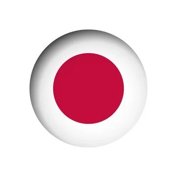 Circle vector flag of Japan Illustrazione stock