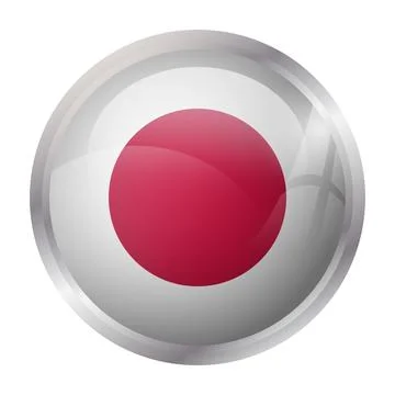 Circle vector flag of Japan Illustrazione stock