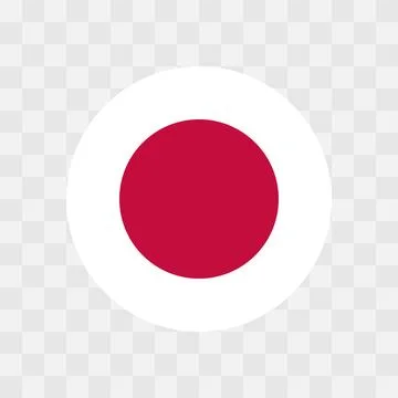 Circle vector flag of Japan Stock Illustration