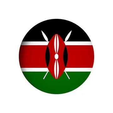 Circle vector flag of Kenya Illustrazione stock