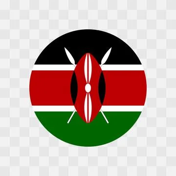 Circle vector flag of Kenya Stock Illustration