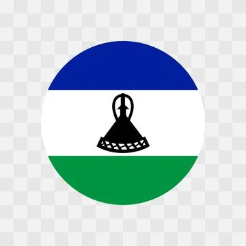 Circle vector flag of Lesotho Stock Illustration