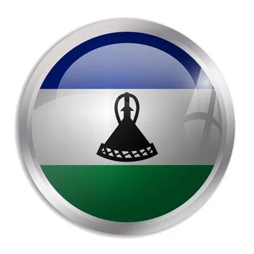 Circle vector flag of Lesotho Stock Illustration