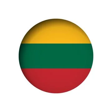 Circle vector flag of Lithuania Illustrazione stock