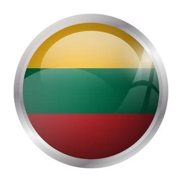 Circle vector flag of Lithuania Stock Illustration