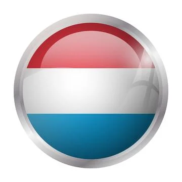 Circle vector flag of Luxembourg Stock Illustration