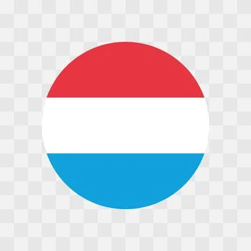 Circle vector flag of Luxembourg Illustrazione stock